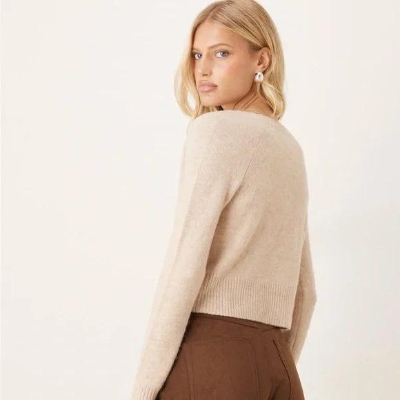 Free People School Girl Cardigan in Pearl Melange - Picture 3 of 10